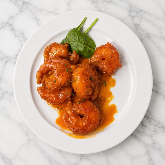 Cognac Glazed Shrimp.
